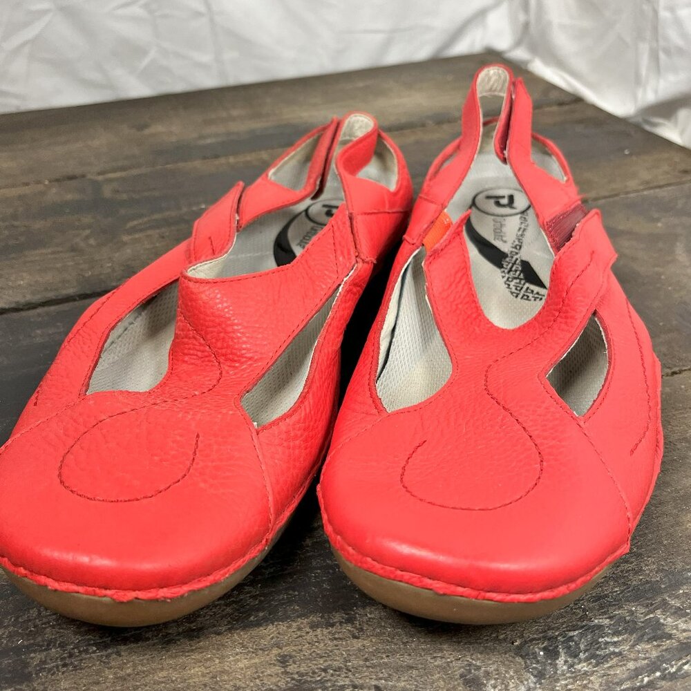 PROPET Women's Red Leather Merlin Ortholite Mary Jane Flat Comfort Shoes 11
